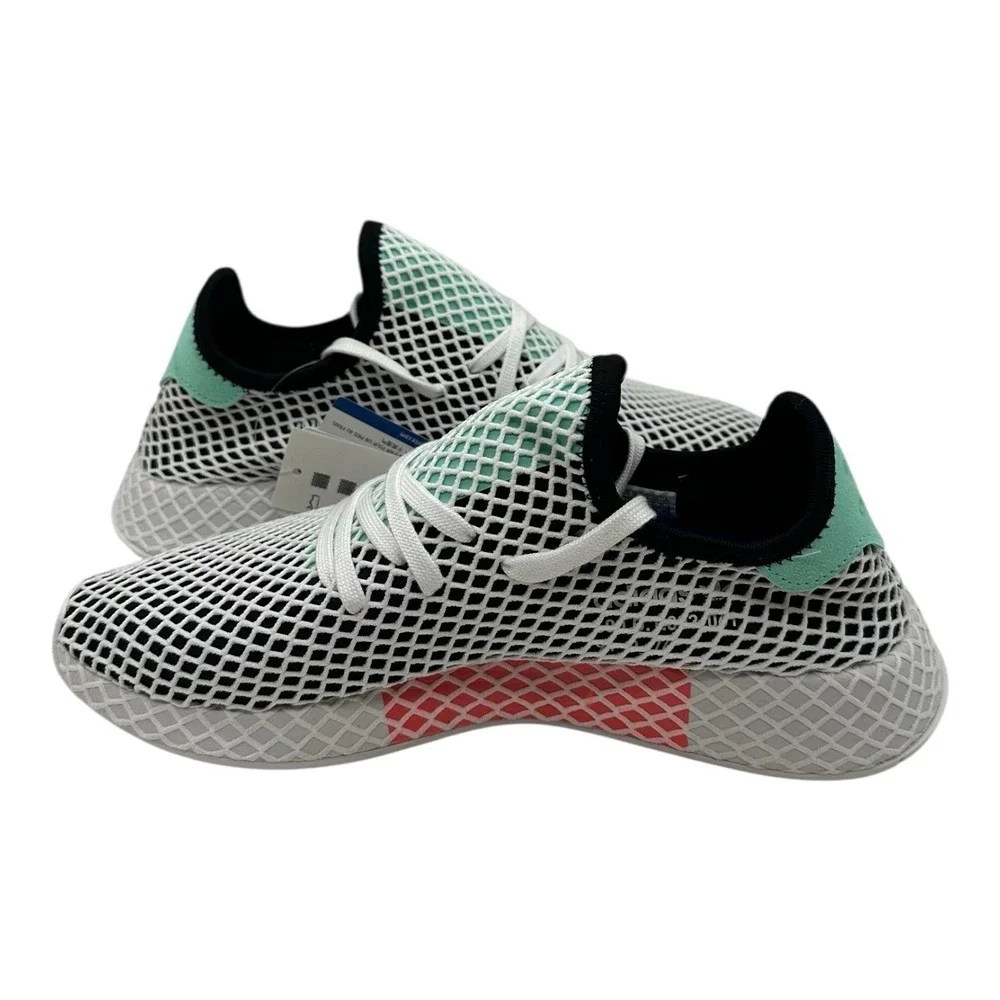 Adidas Deerupt‎ Runner Running Shoes Mens 11.5 Black/Green/White Sneakers B28076